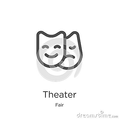 theater icon vector from fair collection. Thin line theater outline icon vector illustration. Outline, thin line theater icon for Vector Illustration