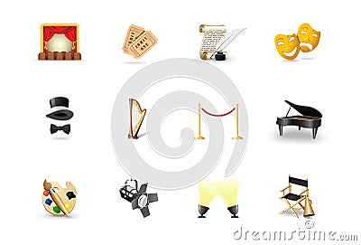 Theater icons Vector Illustration