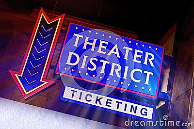 Theater neon sign Stock Photo