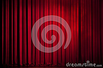 Theater red curtain Stock Photo