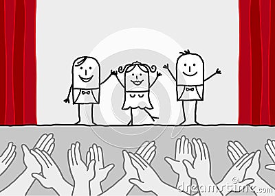 Theater show & clapping hands Vector Illustration