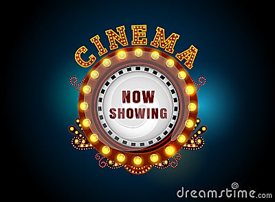 Theater sign circle Vector Illustration