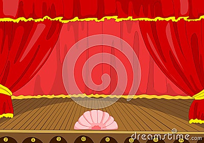 Theater Stage Cartoon Vector Illustration
