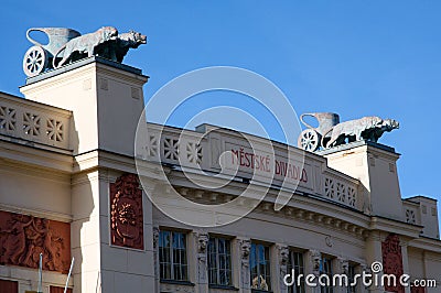 Theater in the town Jablonec nad Nisou Editorial Stock Photo