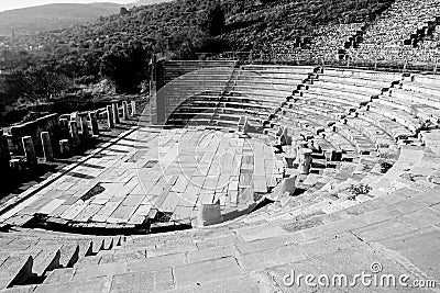 Theater view from Metropolis Ancient City. TorbalÄ±, Izmir, Turkey Stock Photo