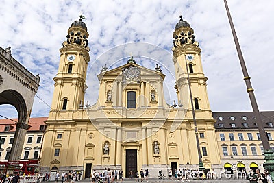 The Theatine Church of St. Cajetan and Adelaide in Munich Editorial Stock Photo