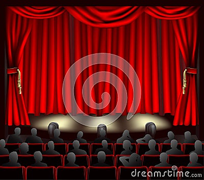 Theatre with audience Vector Illustration