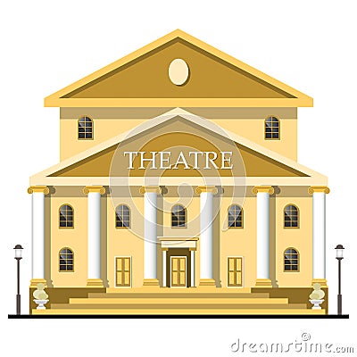 Theatre building isolated on white background Vector Illustration