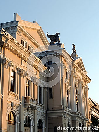 Theatre building in Turnu Severin Stock Photo