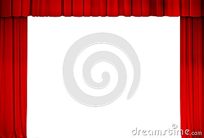 Theatre or cinema red curtain frame Stock Photo