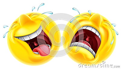 Theatre comedy tragedy emoji Vector Illustration