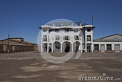 Derelict mining town in the Atacama Desert, Chile Editorial Stock Photo