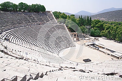 Ancient theatre of Epidaurus, Greece Stock Photo