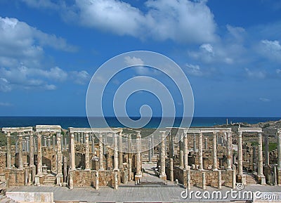 Theatre in Leptis Magna Stock Photo