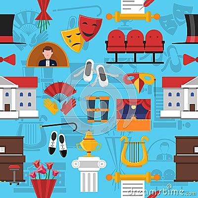 Theatre Seamless Pattern Vector Illustration