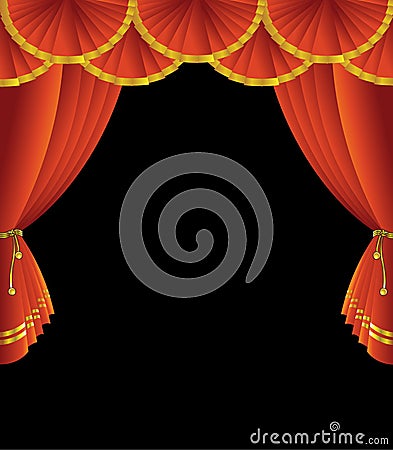Theatre stage curtain Cartoon Illustration