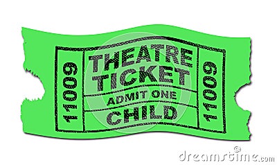 Theatre Ticket Admit Child Stock Photo