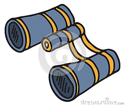 Theatrical binoculars doodle. Show perfomance glasses drawing Vector Illustration