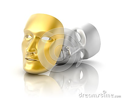 Theatrical mask on a white Stock Photo