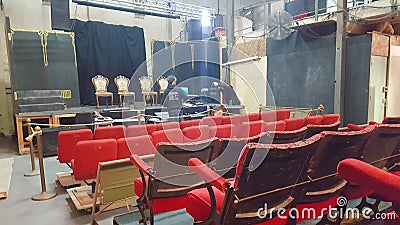 Theatrical - Quirky stage setting in a theatre in Marrickville Sydney NSW Australia Editorial Stock Photo