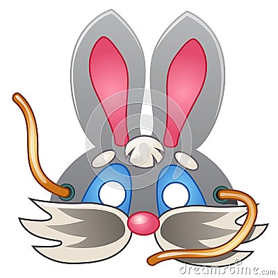 Theatrical rabbit mask. Carnival masquerade style Vector Illustration