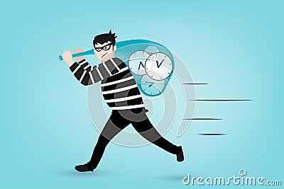Theif of time in vector style Vector Illustration