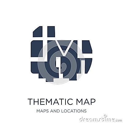 Thematic Map icon. Trendy flat vector Thematic Map icon on white Vector Illustration