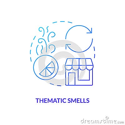 Thematic smells blue gradient concept icon Vector Illustration