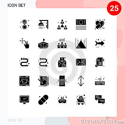 25 Thematic Vector Solid Glyphs and Editable Symbols of shopping, ecommerce, business, shop, cash Vector Illustration