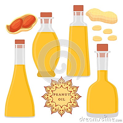 The theme bottles oil Vector Illustration