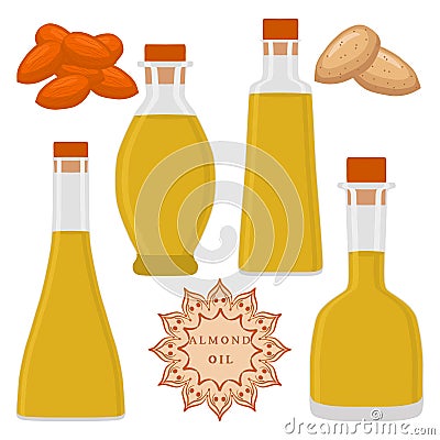 The theme bottles oil Vector Illustration