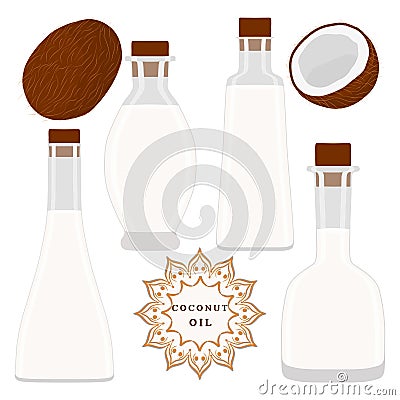 The theme bottles oil Vector Illustration