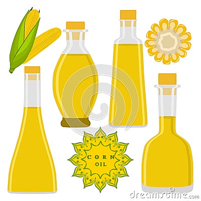 The theme bottles oil Vector Illustration