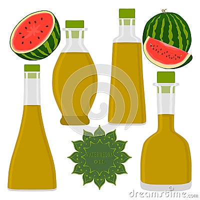 The theme bottles oil Vector Illustration