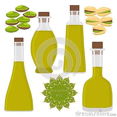 The theme bottles oil Vector Illustration