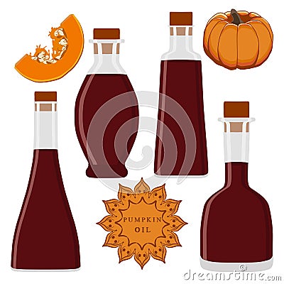 The theme bottles oil Vector Illustration