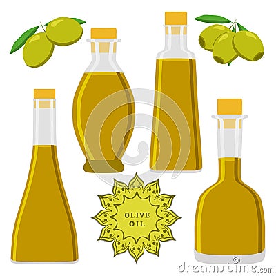 The theme bottles oil Vector Illustration