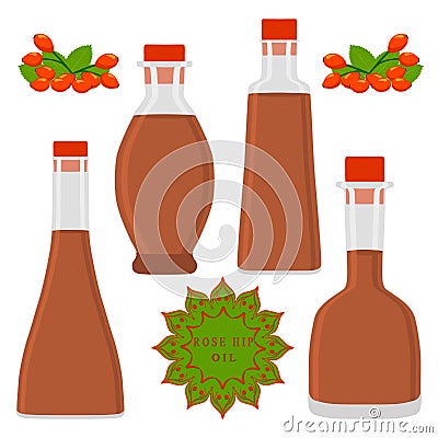 The theme bottles oil Vector Illustration