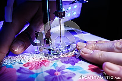 The theme of needlework , sewing, dressmaking, sewing machine Stock Photo