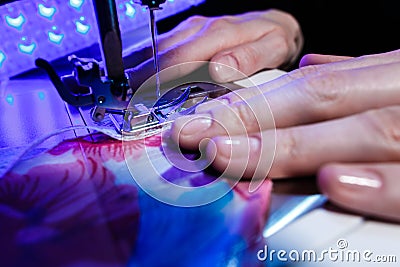 The theme of needlework , sewing, dressmaking, sewing machine Stock Photo