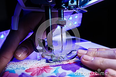 The theme of needlework , sewing, dressmaking, sewing machine Stock Photo