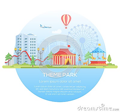 Theme park - modern flat design style vector illustration Vector Illustration