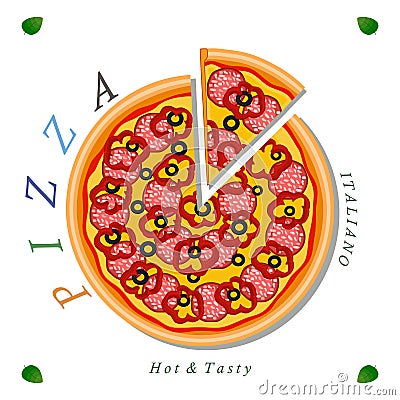 The theme pizza Vector Illustration