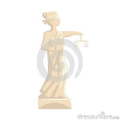 Themis Femida statue, Lady of Justice cartoon vector Illustration Vector Illustration