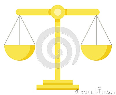 Themis Scales Isolated Measuring Device, Law Sign Vector Illustration