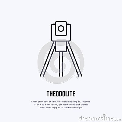 Theodolite on tripod. Geological survey, engineering vector Vector Illustration