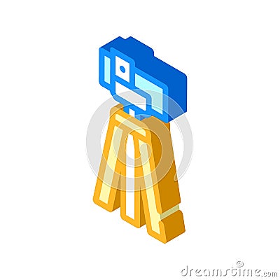 Theodolite, vertical projection device isometric icon vector illustration Vector Illustration