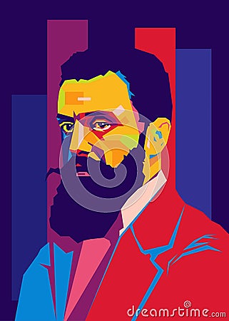 Theodor Herzl 1860-1904 - A visionary Zionist leader of Israel Vector Illustration