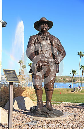 USA, Arizona/Fountain Hills: Theodore Roosevelt Sculpture Editorial Stock Photo