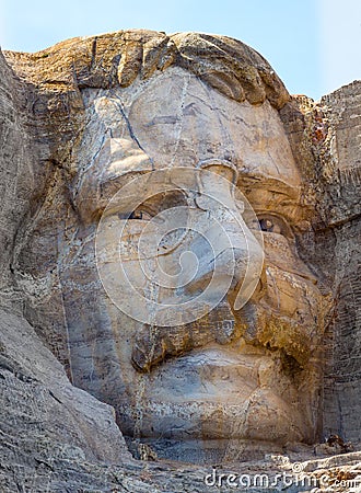 Theodore Roosevelt carved on Mount Rushmore Stock Photo